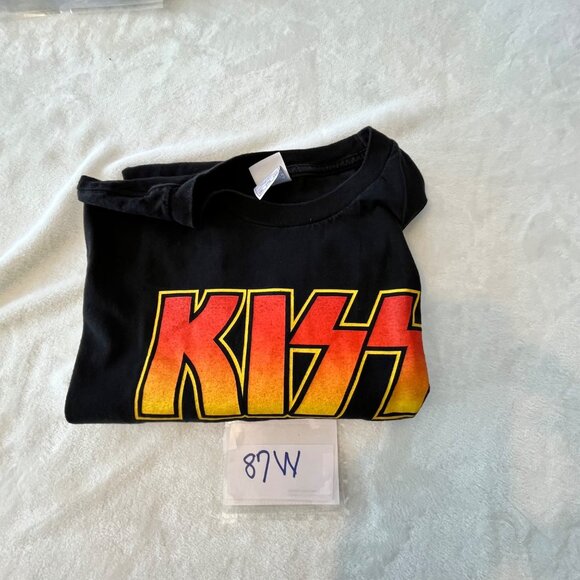 Vintage KISS Band T-Shirt 2XL Black & Red/Yellow Logo Cotton Graphic Tee Unisex - Picture 8 of 8